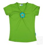 Meisjes Basic Shirt gerimpeld - Groen (Lime Green) Madeliefke Bloem