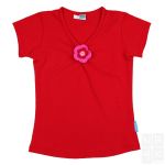 Meisjes Basic Shirt gerimpeld - Rood (Racing Red) Madeliefke Bloem