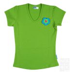 Meisjes Basic Shirt korte mouw - Groen (Lime Green) Madeliefke Bloem